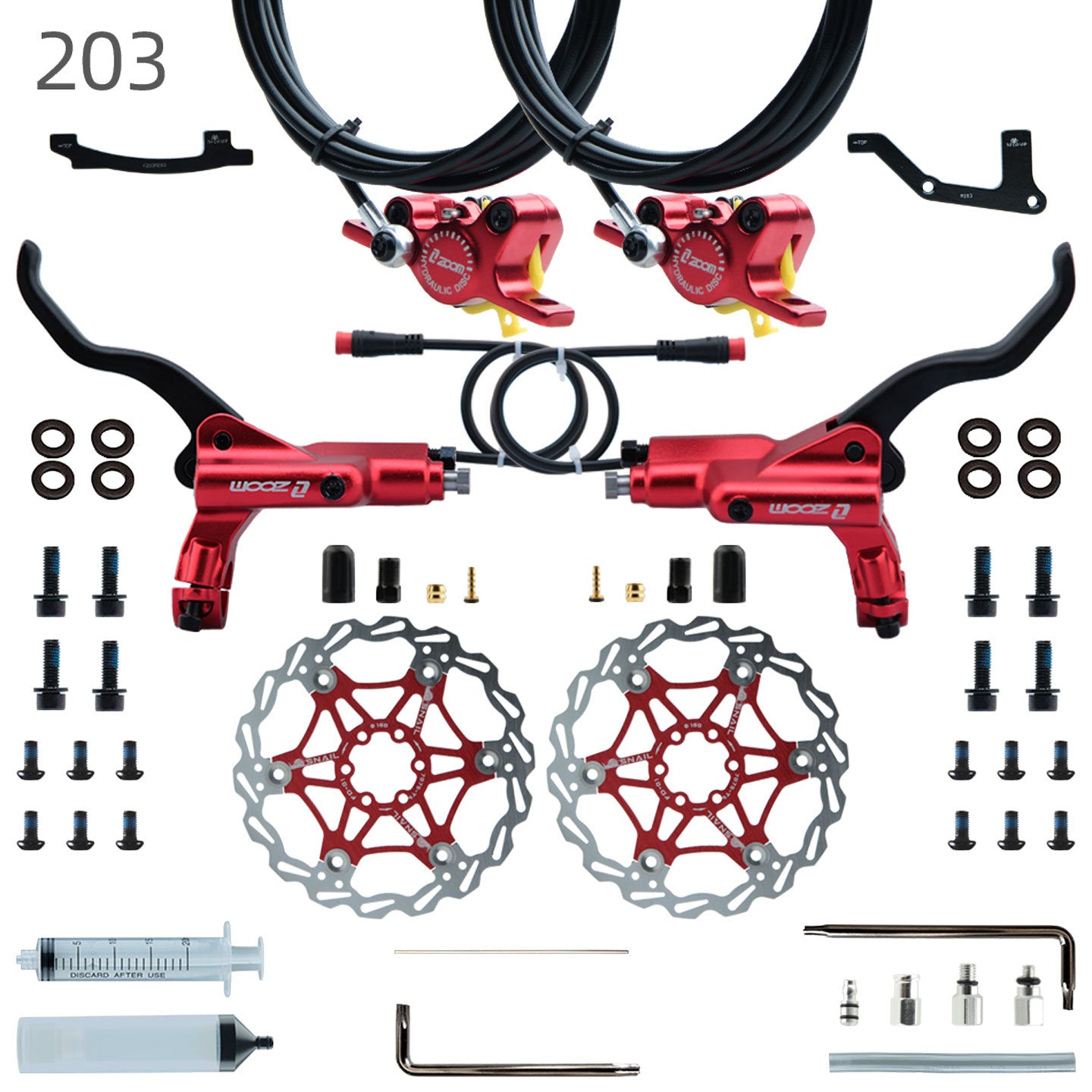ZOOM 875E Repair Parts 180 Hydraulic Brake Left Caliper Brake Handle 160 Disc Electric Bicycle Scooter 203 Rotor Oil Disc Brake suit