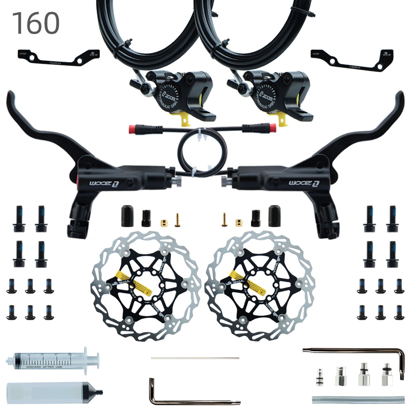 ZOOM 875E Repair Parts 180 Hydraulic Brake Left Caliper Brake Handle 160 Disc Electric Bicycle Scooter 203 Rotor Oil Disc Brake suit