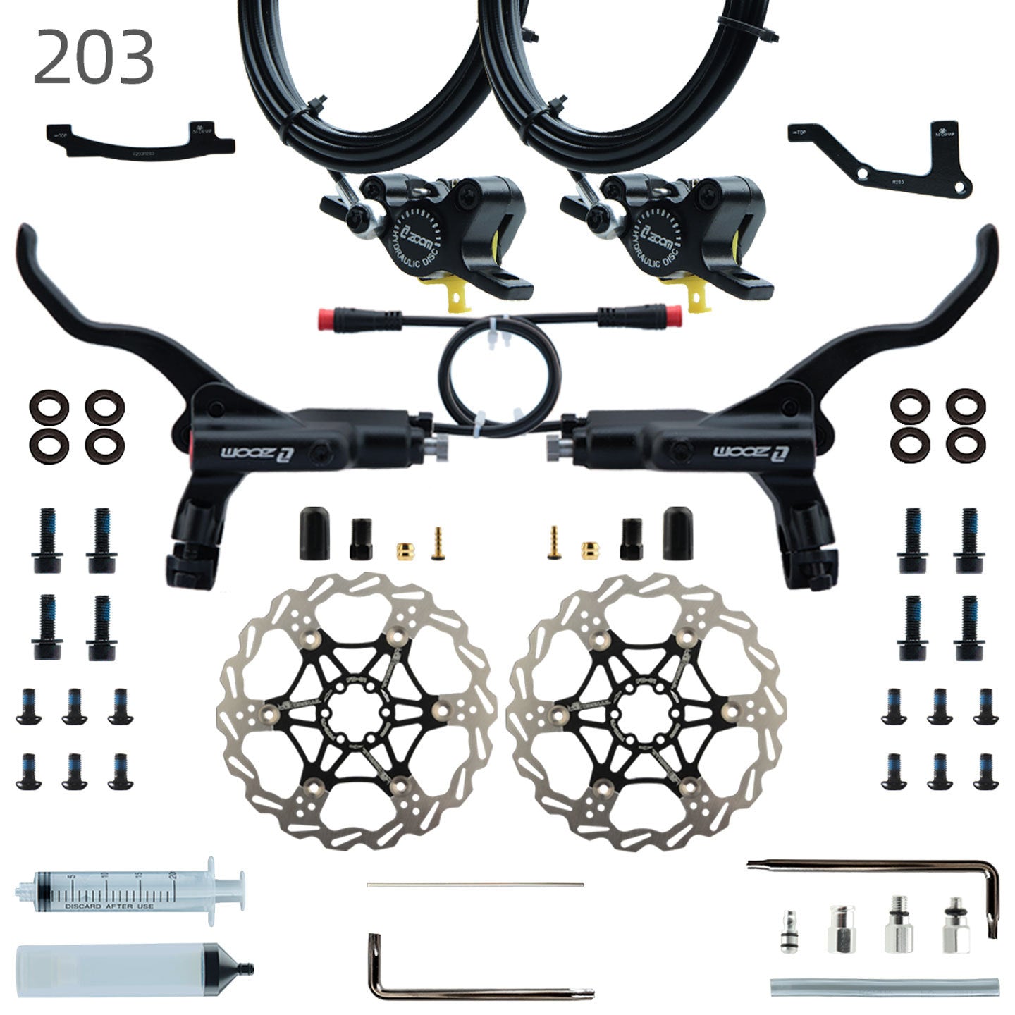 ZOOM 875E Repair Parts 180 Hydraulic Brake Left Caliper Brake Handle 160 Disc Electric Bicycle Scooter 203 Rotor Oil Disc Brake suit