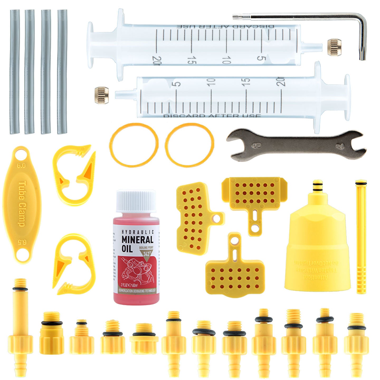 EZmtd 32 piece hydraulic brake oil change tool set, simple bicycle refueling funnel, exhaust oil injection needle tube accessories