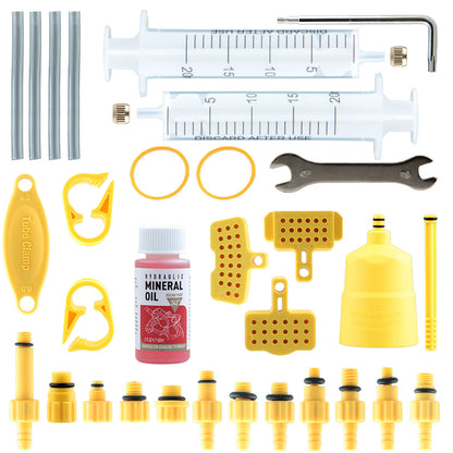 EZmtd 32 piece hydraulic brake oil change tool set, simple bicycle refueling funnel, exhaust oil injection needle tube accessories