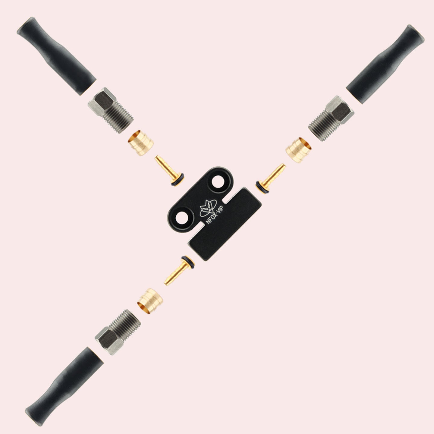 NFOX TE Oil Needle Copper Sleeve Three-Wheeled Vehicle Hydraulic Brake Oil Brake Three-Way Aluminum Alloy One-to-Two Accessories Modification Oil Pipe Connector Oil Distributor Valve