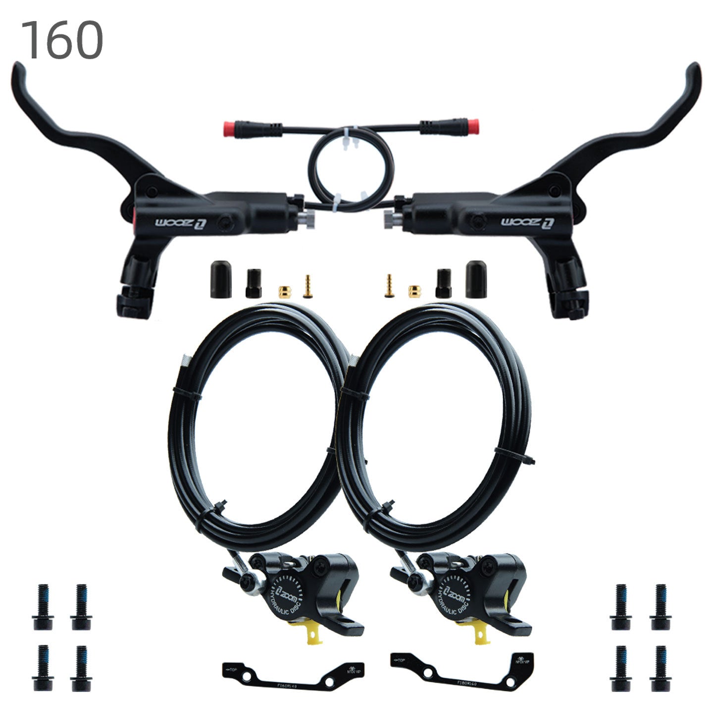 ZOOM 875E Repair Parts 180 Hydraulic Brake Left Caliper Brake Handle 160 Disc Electric Bicycle Scooter 203 Rotor Oil Disc Brake suit