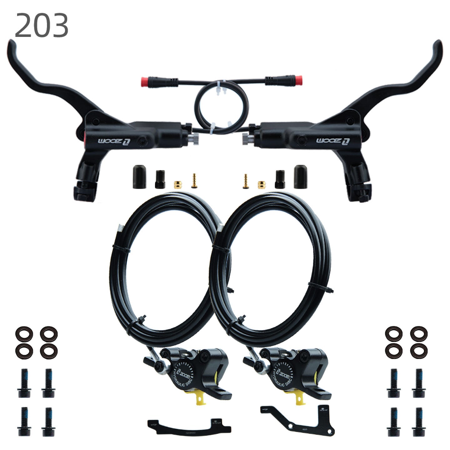 ZOOM 875E Repair Parts 180 Hydraulic Brake Left Caliper Brake Handle 160 Disc Electric Bicycle Scooter 203 Rotor Oil Disc Brake suit