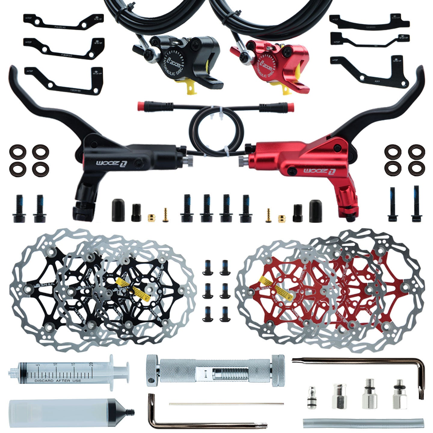 ZOOM 875E Repair Parts 180 Hydraulic Brake Left Caliper Brake Handle 160 Disc Electric Bicycle Scooter 203 Rotor Oil Disc Brake suit