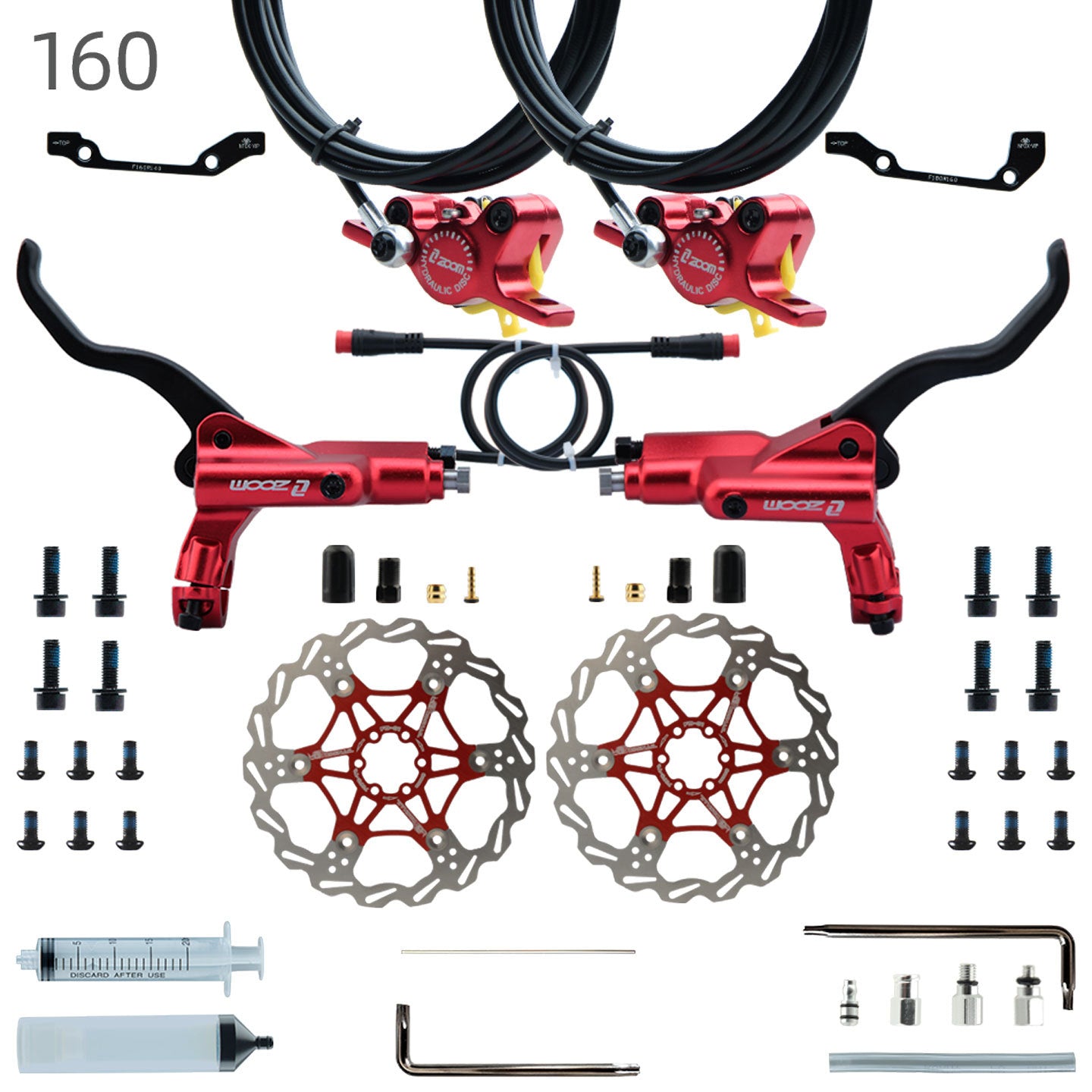 ZOOM 875E Repair Parts 180 Hydraulic Brake Left Caliper Brake Handle 160 Disc Electric Bicycle Scooter 203 Rotor Oil Disc Brake suit