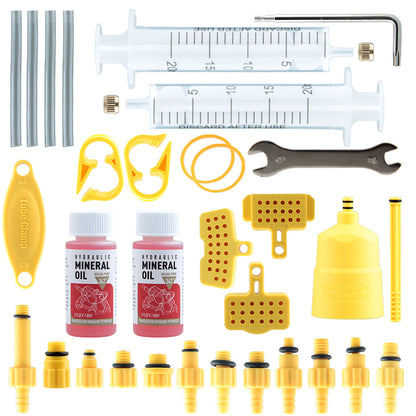 EZmtd 32 piece hydraulic brake oil change tool set, simple bicycle refueling funnel, exhaust oil injection needle tube accessories
