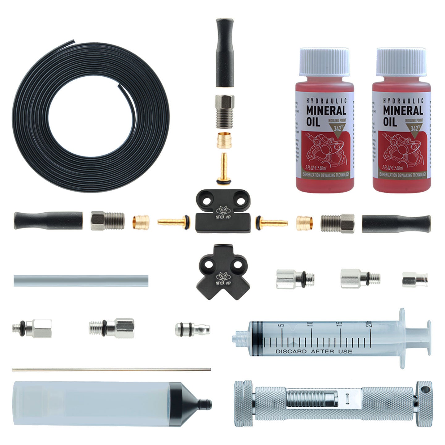 NFOX TE Oil Needle Copper Sleeve Three-Wheeled Vehicle Hydraulic Brake Oil Brake Three-Way Aluminum Alloy One-to-Two Accessories Modification Oil Pipe Connector Oil Distributor Valve