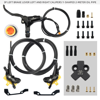 NFOX B015-4 piston caliper tricycle power-off brake handle three-way one support two oil pipe accessories hydraulic brake kit