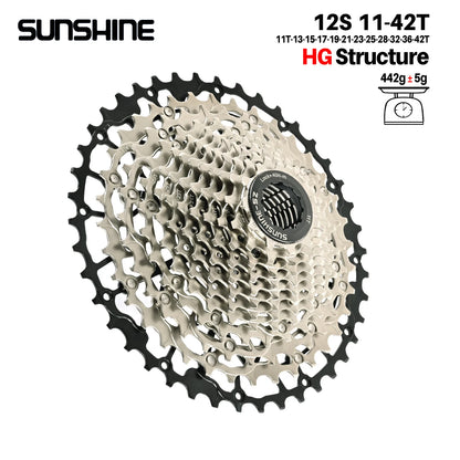 SUNSHINE Hollow Mountain Freedom Wheel 9/10/11/12/13S Folding Bicycle 40T/42T/46T/48T/50T/52T Variable Speed Card Flywheel HG