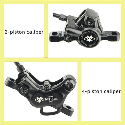 NFOX mountain bike hydraulic disc brake kit SM2A four piston caliper electric scooter 2-pin 3-pin power-off handle accessories
