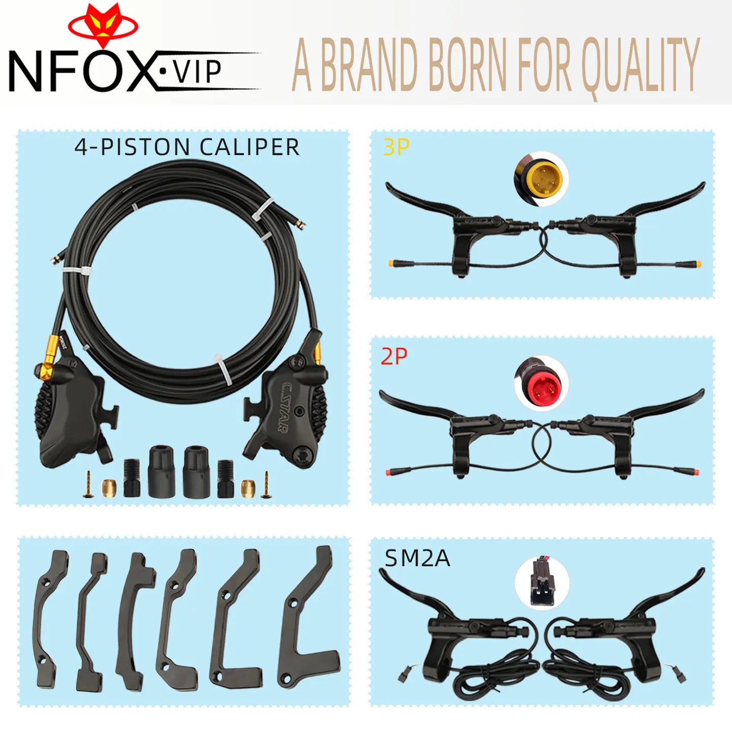 C. STAR  electric scooter power-off brake lever  bicycle specific hydraulic wear-resistant brake accessory  4-piston clamp