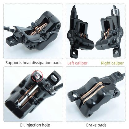 NFOX B015-4 piston caliper tricycle power-off brake handle three-way one support two oil pipe accessories hydraulic brake kit