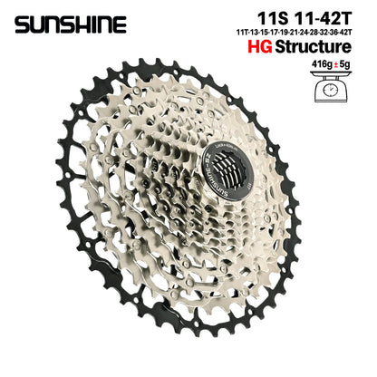 SUNSHINE Hollow Mountain Freedom Wheel 9/10/11/12/13S Folding Bicycle 40T/42T/46T/48T/50T/52T Variable Speed Card Flywheel HG