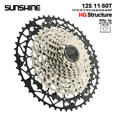SUNSHINE Hollow Mountain Freedom Wheel 9/10/11/12/13S Folding Bicycle 40T/42T/46T/48T/50T/52T Variable Speed Card Flywheel HG
