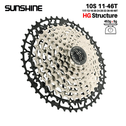 SUNSHINE Hollow Mountain Freedom Wheel 9/10/11/12/13S Folding Bicycle 40T/42T/46T/48T/50T/52T Variable Speed Card Flywheel HG