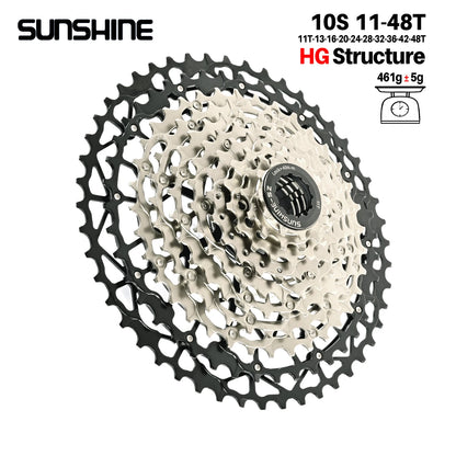 SUNSHINE Hollow Mountain Freedom Wheel 9/10/11/12/13S Folding Bicycle 40T/42T/46T/48T/50T/52T Variable Speed Card Flywheel HG