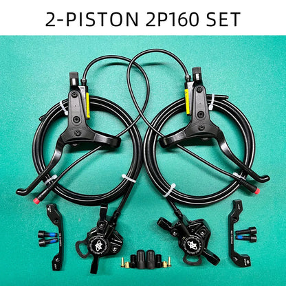 NFOX mountain bike hydraulic disc brake kit SM2A four piston caliper electric scooter 2-pin 3-pin power-off handle accessories