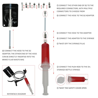 NFOX electric skateboard bicycle oil storage bottle syringe 45ML/1.59OZ hydraulic brake oil disc brake exhaust oil change tool