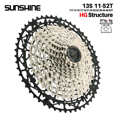 SUNSHINE Hollow Mountain Freedom Wheel 9/10/11/12/13S Folding Bicycle 40T/42T/46T/48T/50T/52T Variable Speed Card Flywheel HG