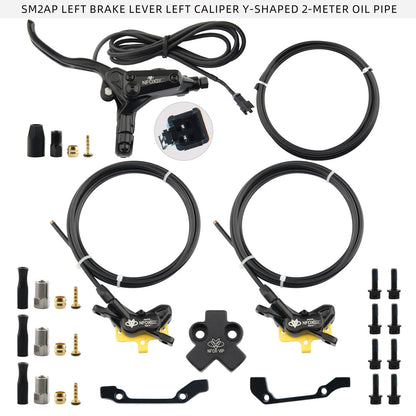 NFOX B015-4 piston caliper tricycle power-off brake handle three-way one support two oil pipe accessories hydraulic brake kit