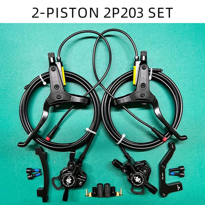 NFOX mountain bike hydraulic disc brake kit SM2A four piston caliper electric scooter 2-pin 3-pin power-off handle accessories