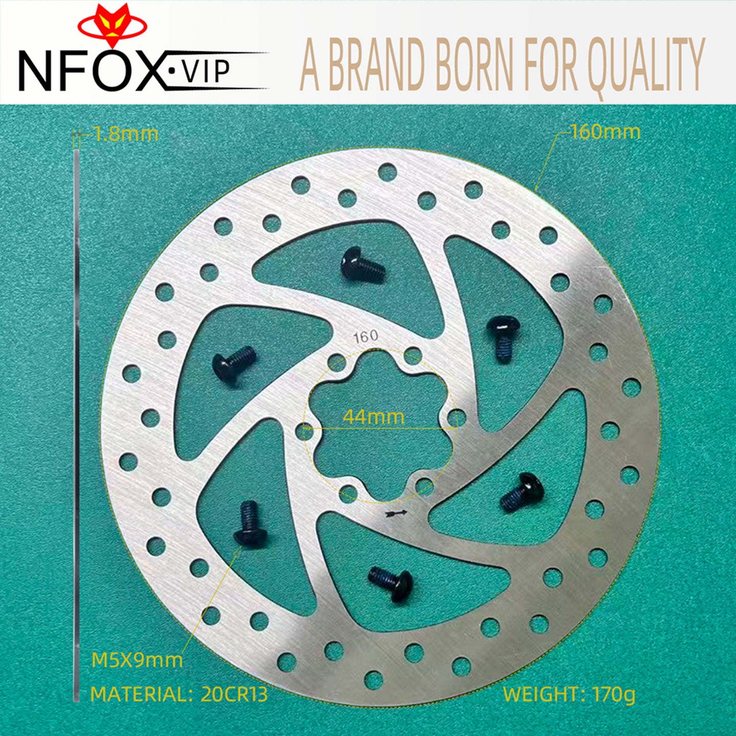 NFOX Six Nail Mountain Road Electric Scooter 160 Specification Bicycle Brake Disc Disc Thickness 1.8mm Brake Accessories