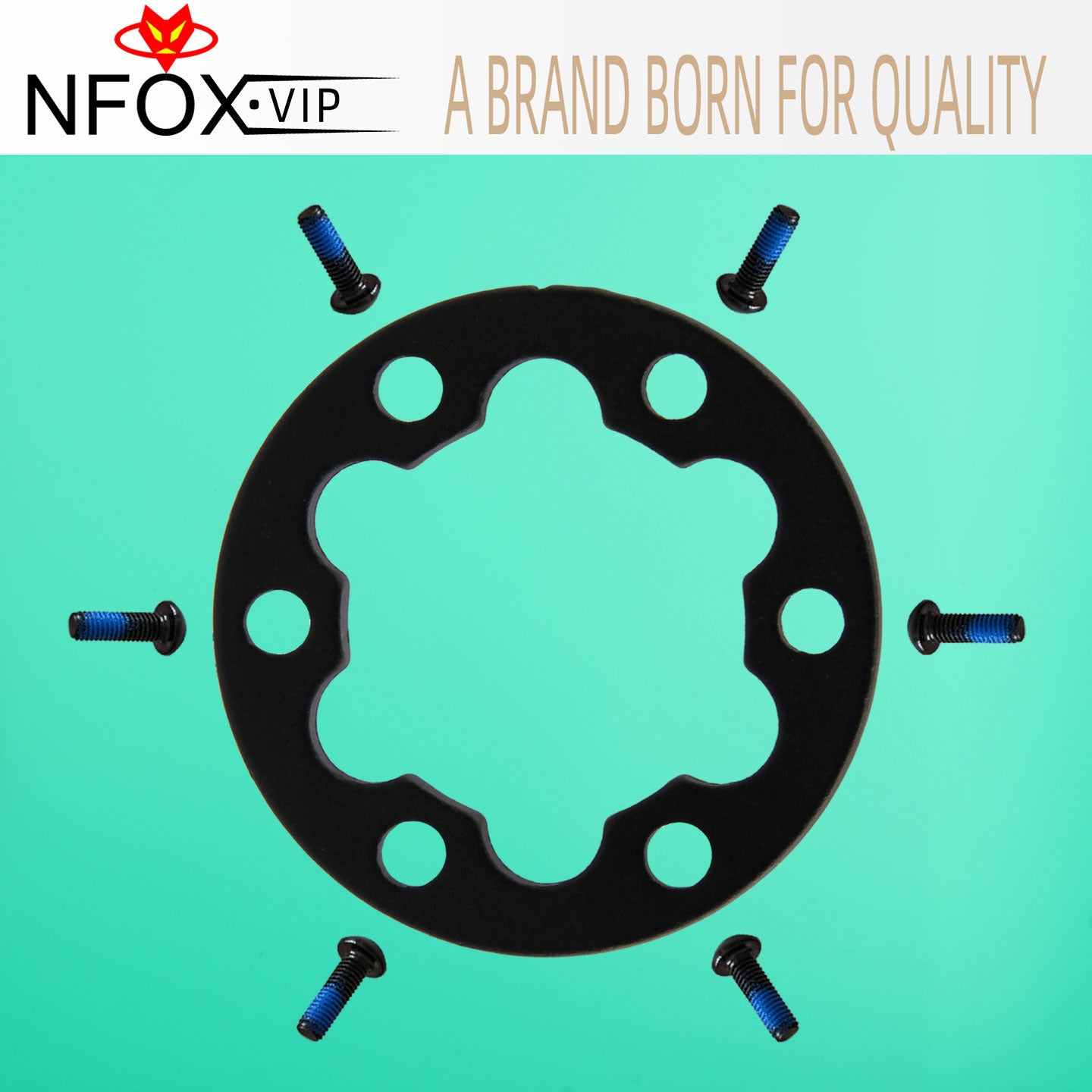 Electric Scooter Brake Disc Gasket Round Black 4.0mm Inner Fancy Bicycle Disc 6-hole Gasket Wheel Hub Flower Drum High Pad