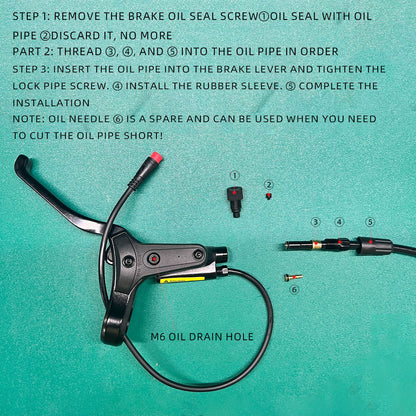 NFOX mountain bike hydraulic disc brake kit SM2A four piston caliper electric scooter 2-pin 3-pin power-off handle accessories