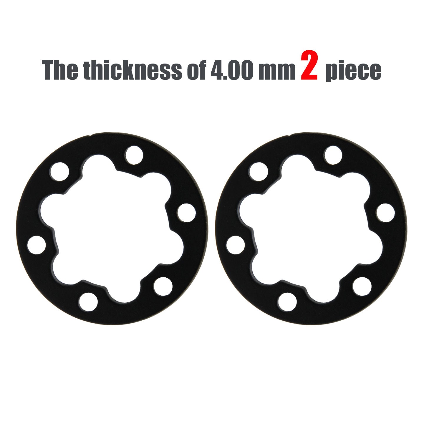 Electric Scooter Brake Disc Gasket Round Black 4.0mm Inner Fancy Bicycle Disc 6-hole Gasket Wheel Hub Flower Drum High Pad