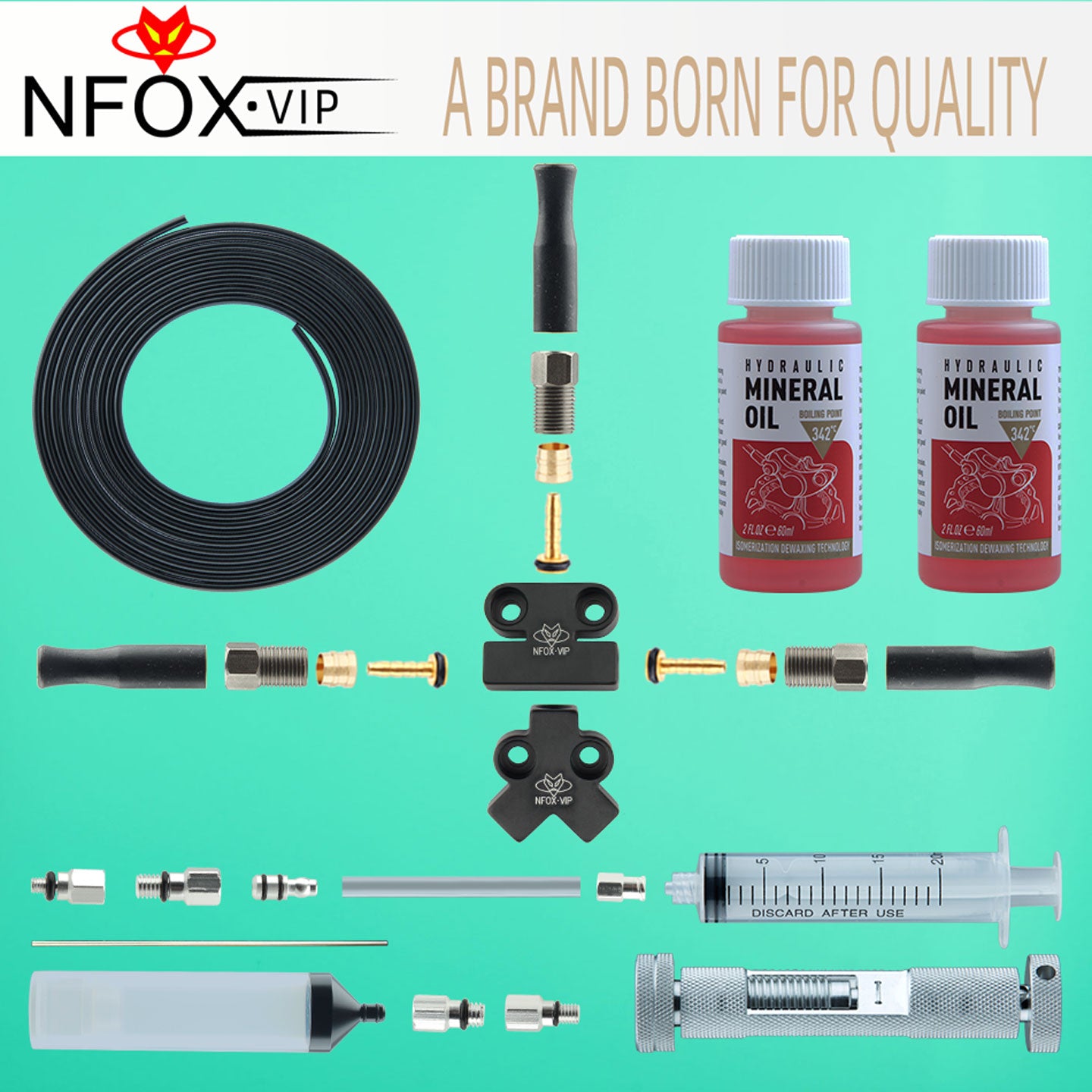 NFOX TE Oil Needle Copper Sleeve Three-Wheeled Vehicle Hydraulic Brake Oil Brake Three-Way Aluminum Alloy One-to-Two Accessories Modification Oil Pipe Connector Oil Distributor Valve